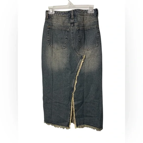 🔥 Signature8 Button-Front Denim Skirt Size Small | Slit Front | New With Tags - Picture 2 of 7